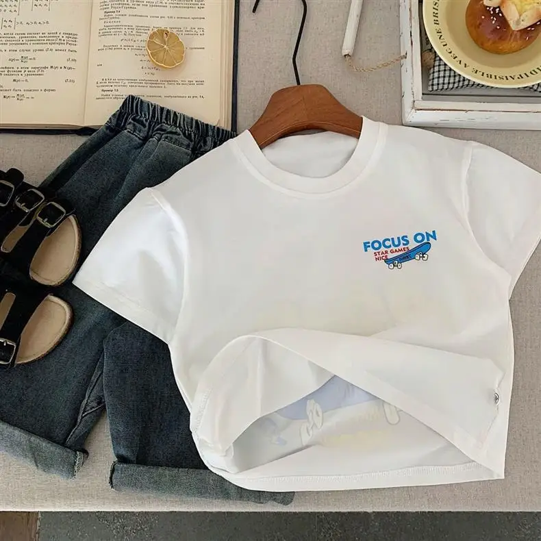 Boys Nowstop T-Shirt 2025 Summer Korean Style Small Medium — feature 11