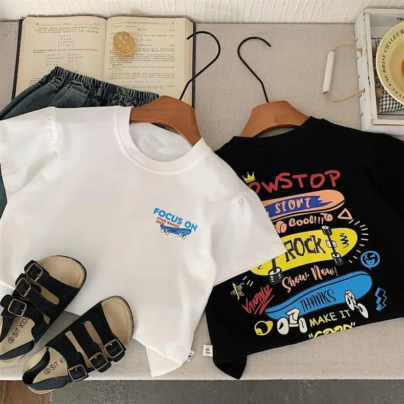 Boys Nowstop T-Shirt 2025 Summer Korean Style Small Medium — feature 4