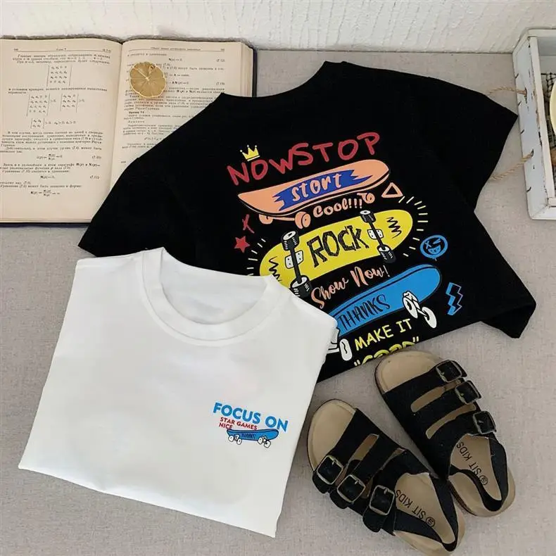 Boys Nowstop T-Shirt 2025 Summer Korean Style Small Medium — feature 6