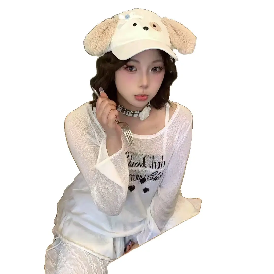Women Cartoon Cap White 2024 Cute Design - Image 6