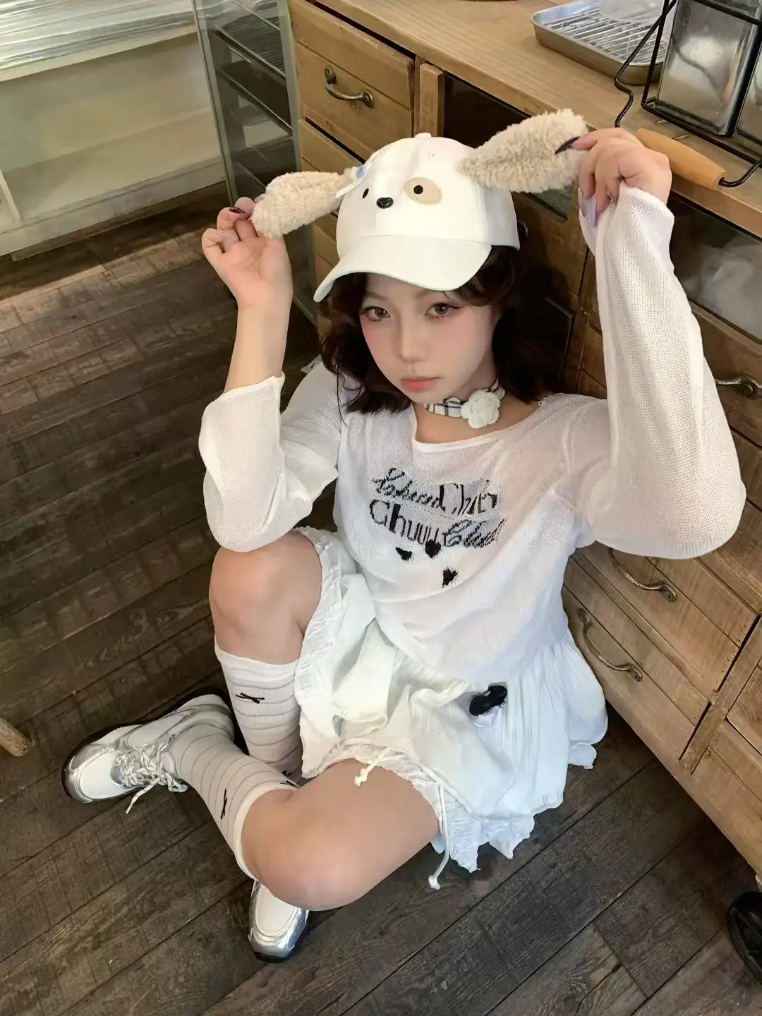 Women Cartoon Cap White 2024 Cute Design — feature 9