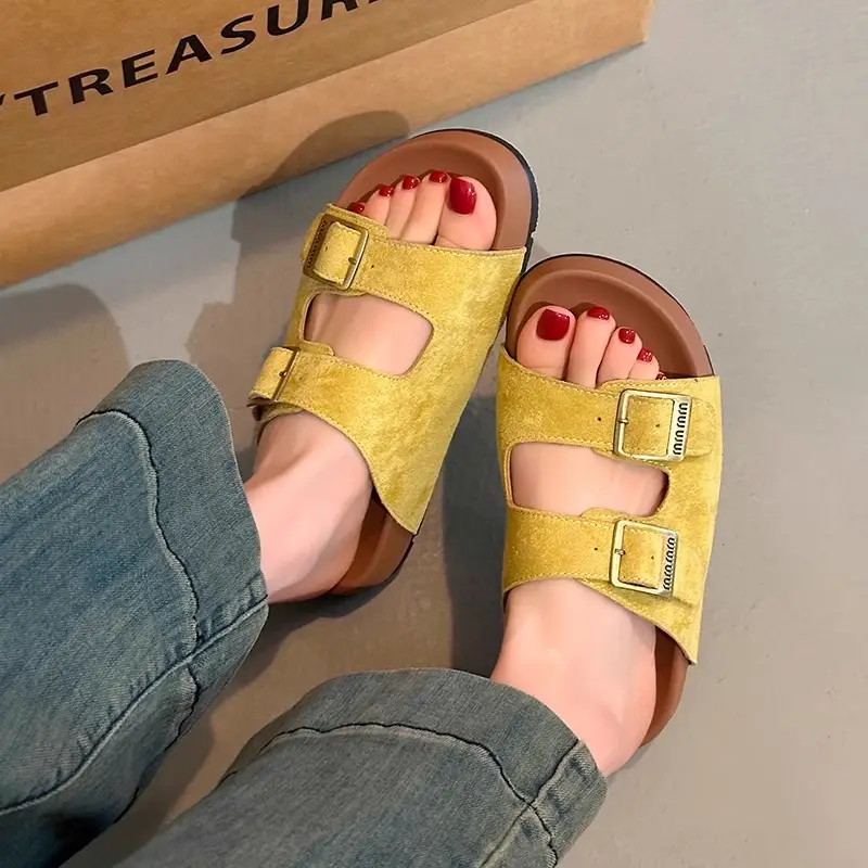 Thick-Soled Height-Increasing Birkenstock Slippers for Women's Summer Outer Wear 2025 Spring New Sandals Small Non-Slip Beach Sandals - Image 6