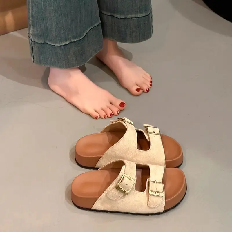 Thick-Soled Height-Increasing Birkenstock Slippers for Women's Summer Outer Wear 2025 Spring New Sandals Small Non-Slip Beach Sandals - Image 8