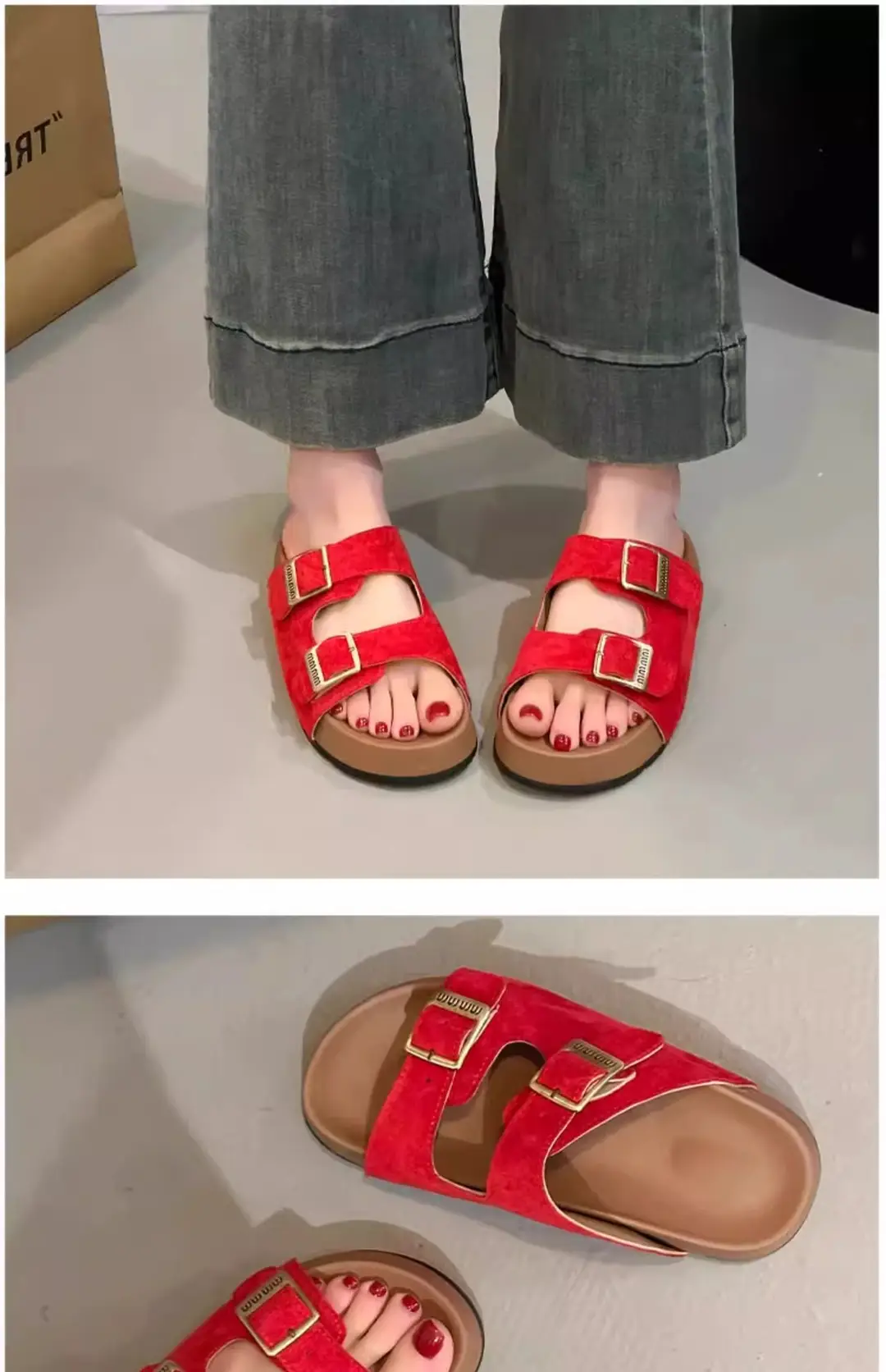 Thick-Soled Height-Increasing Birkenstock Slippers for Women's Summer Outer Wear 2025 Spring New Sandals Small Non-Slip Beach Sandals — feature 11