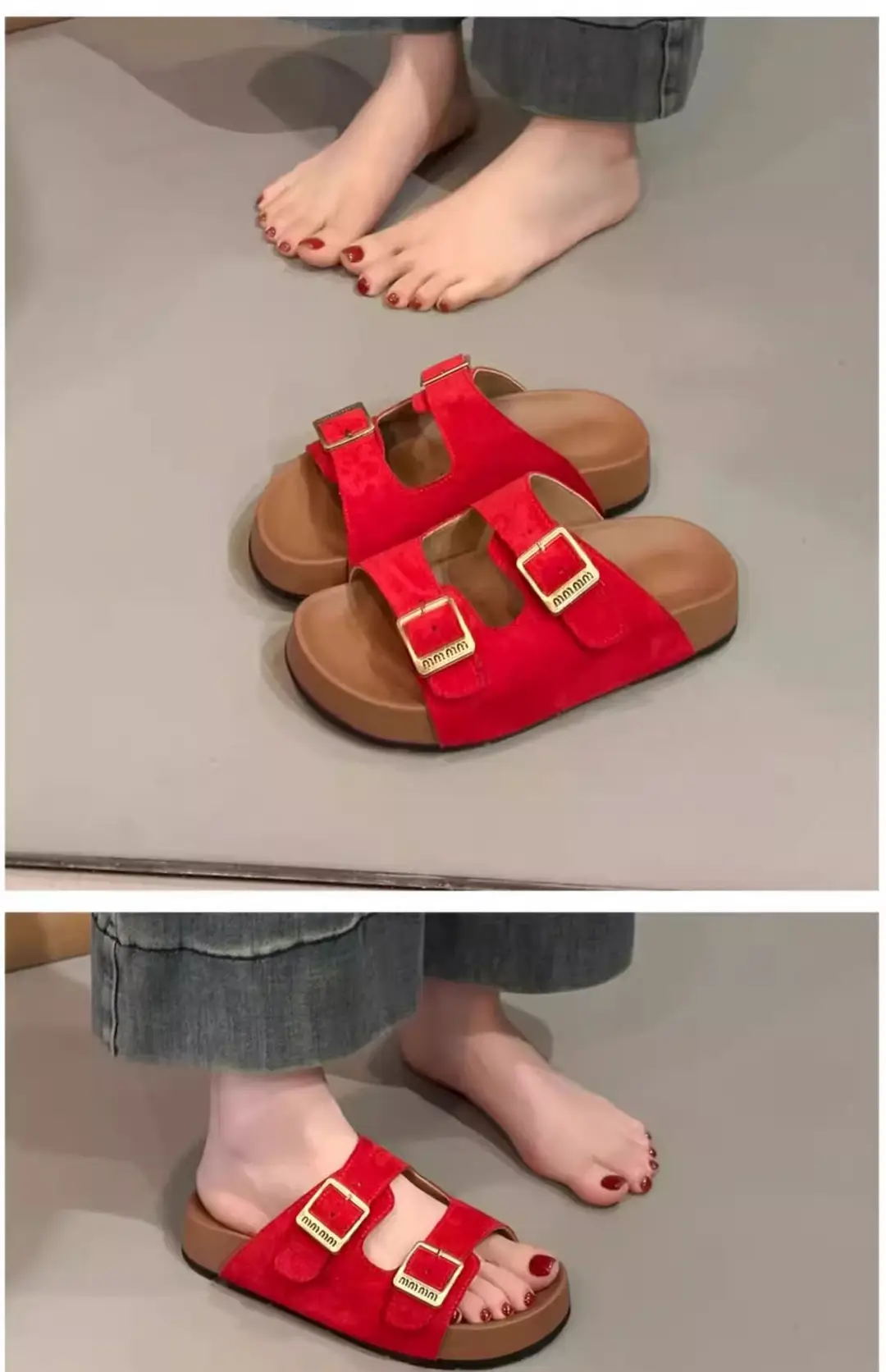 Thick-Soled Height-Increasing Birkenstock Slippers for Women's Summer Outer Wear 2025 Spring New Sandals Small Non-Slip Beach Sandals — feature 13