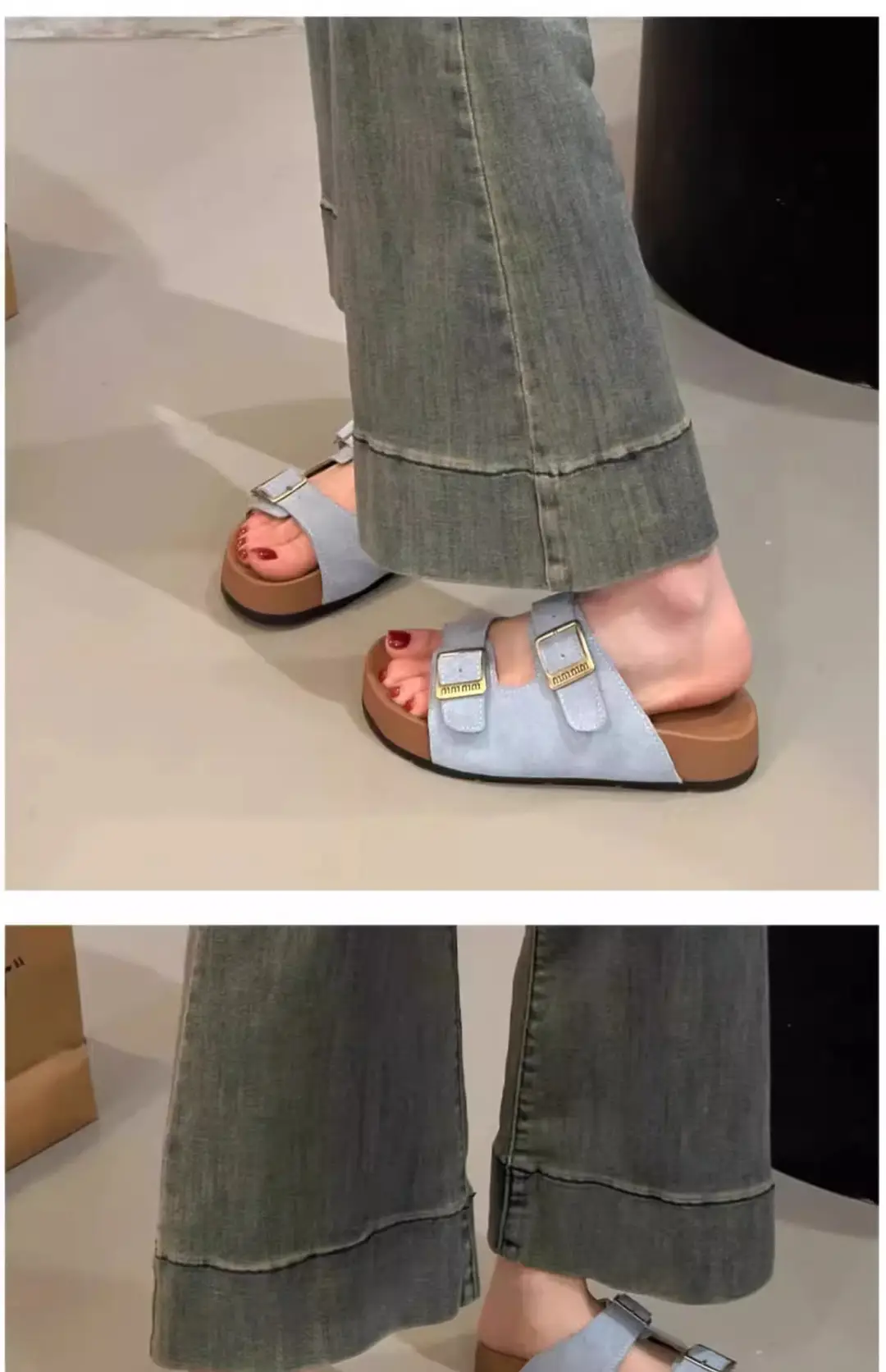 Thick-Soled Height-Increasing Birkenstock Slippers for Women's Summer Outer Wear 2025 Spring New Sandals Small Non-Slip Beach Sandals — feature 15