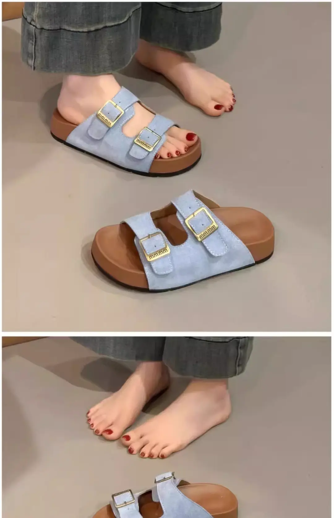 Thick-Soled Height-Increasing Birkenstock Slippers for Women's Summer Outer Wear 2025 Spring New Sandals Small Non-Slip Beach Sandals — feature 17