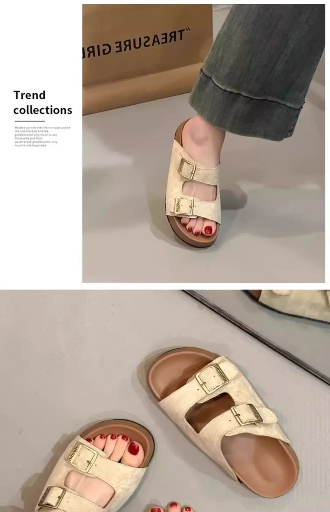 Thick-Soled Height-Increasing Birkenstock Slippers for Women's Summer Outer Wear 2025 Spring New Sandals Small Non-Slip Beach Sandals — feature 6