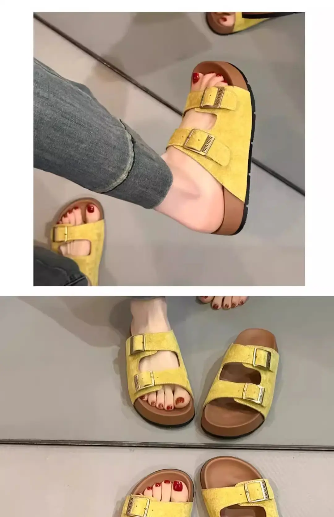 Thick-Soled Height-Increasing Birkenstock Slippers for Women's Summer Outer Wear 2025 Spring New Sandals Small Non-Slip Beach Sandals — feature 9
