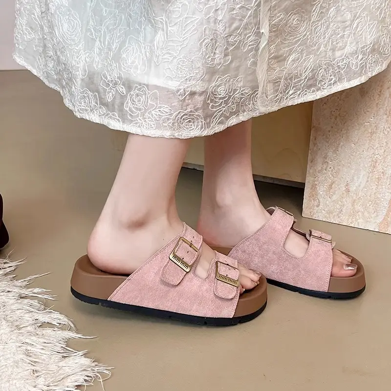Thick-Soled Height-Increasing Birkenstock Slippers for Women's Summer Outer Wear 2025 Spring New Sandals Small Non-Slip Beach Sandals - Image 2