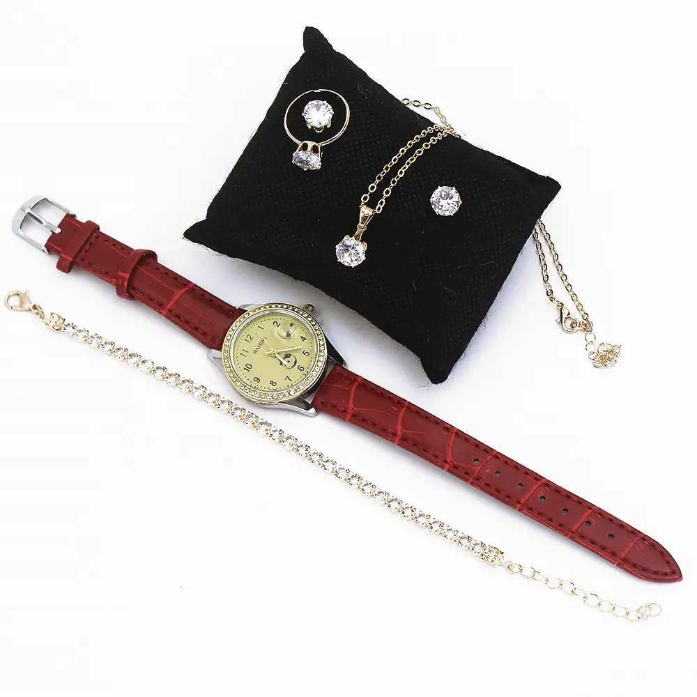 Four-Piece Watch Jewelry Set for Women Red Box — feature 14
