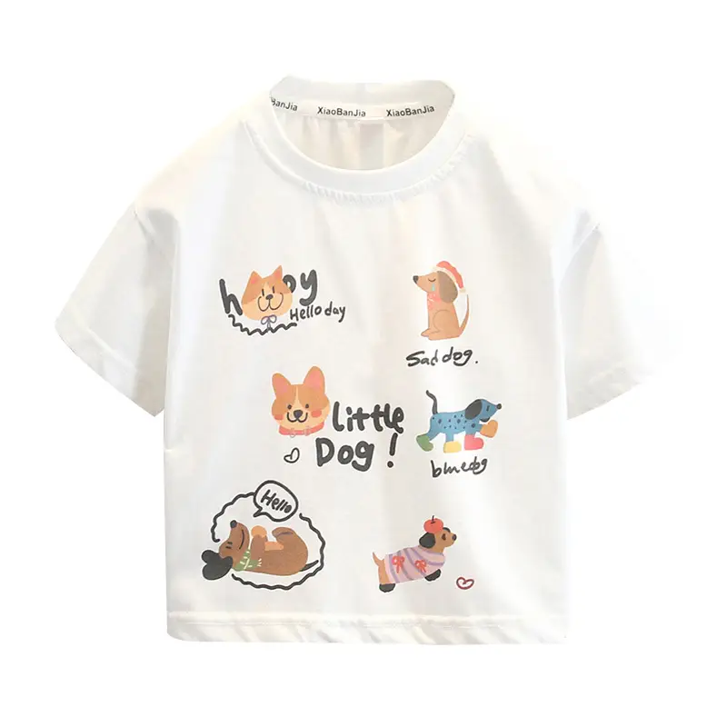 Boys Cotton T-Shirt with Cute Cat Design White 2025 - Image 5