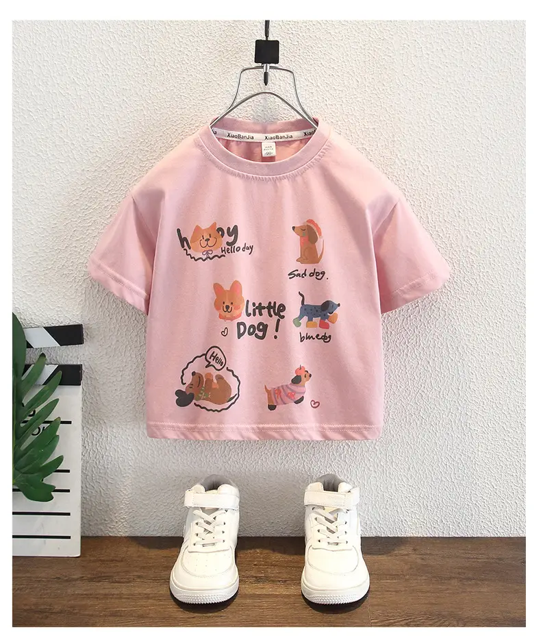 Boys Cotton T-Shirt with Cute Cat Design White 2025 — feature 12