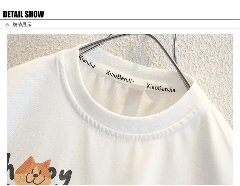 Boys Cotton T-Shirt with Cute Cat Design White 2025 — feature 14