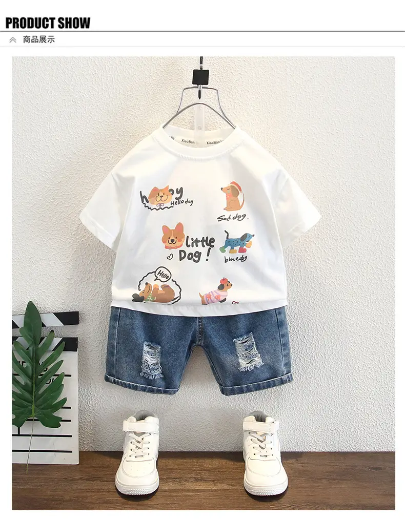 Boys Cotton T-Shirt with Cute Cat Design White 2025 — feature 4