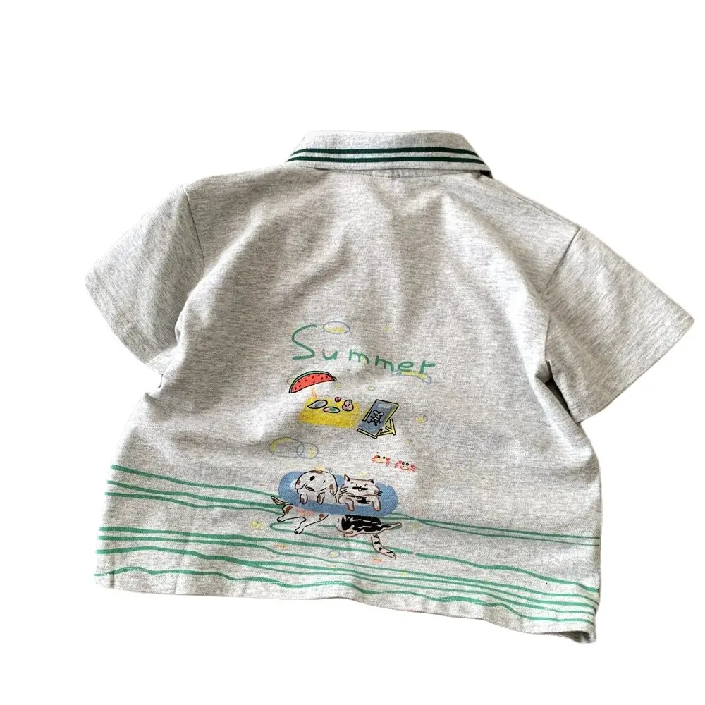 Kids Polo Shirt Grey Summer Wear 2025 - Image 6