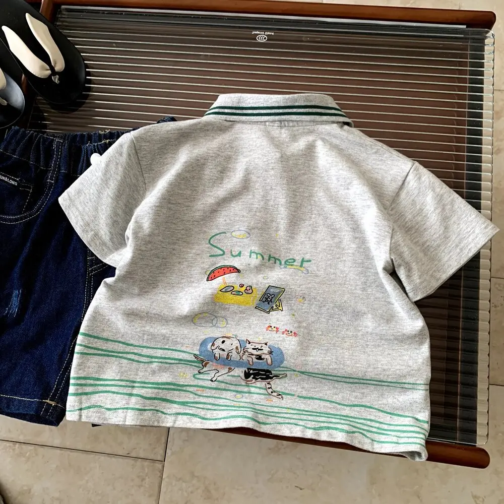 Kids Polo Shirt Grey Summer Wear 2025 — feature 2