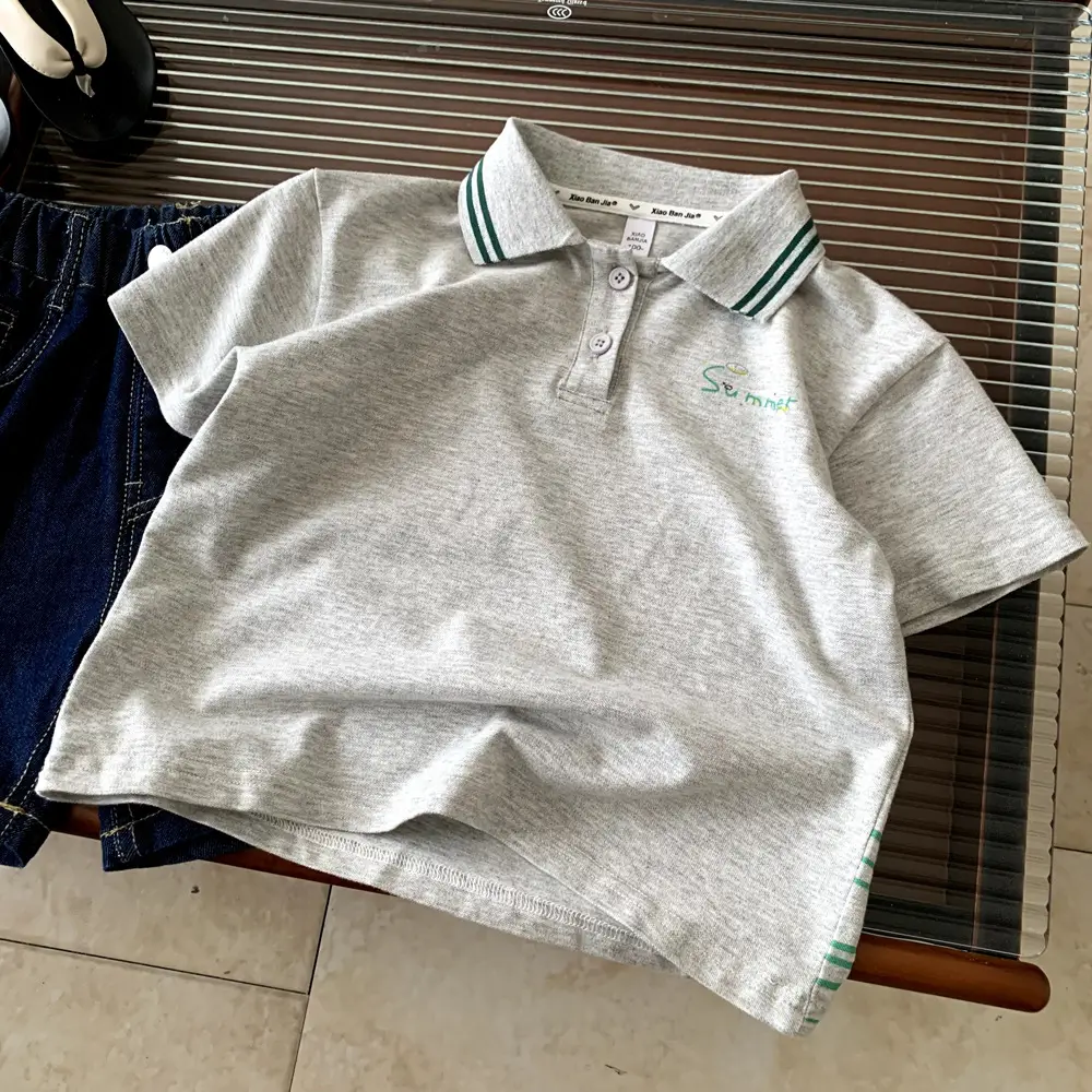 Kids Polo Shirt Grey Summer Wear 2025 — feature 3