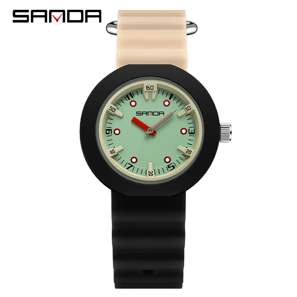 Sanda Silicone Waterproof Candy Watch for Men Women Brown Blue - Image 4