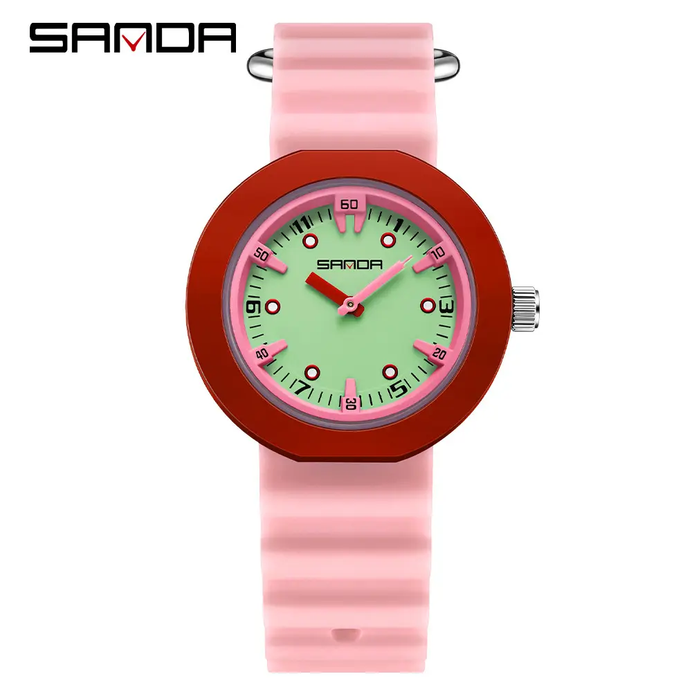 Sanda Silicone Waterproof Candy Watch for Men Women Brown Blue - Image 6