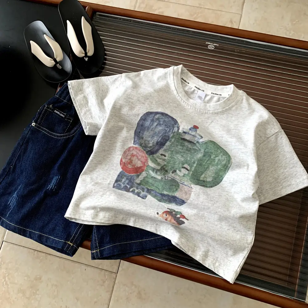 Kids Cartoon T-Shirt White 2025 Summer — feature 4