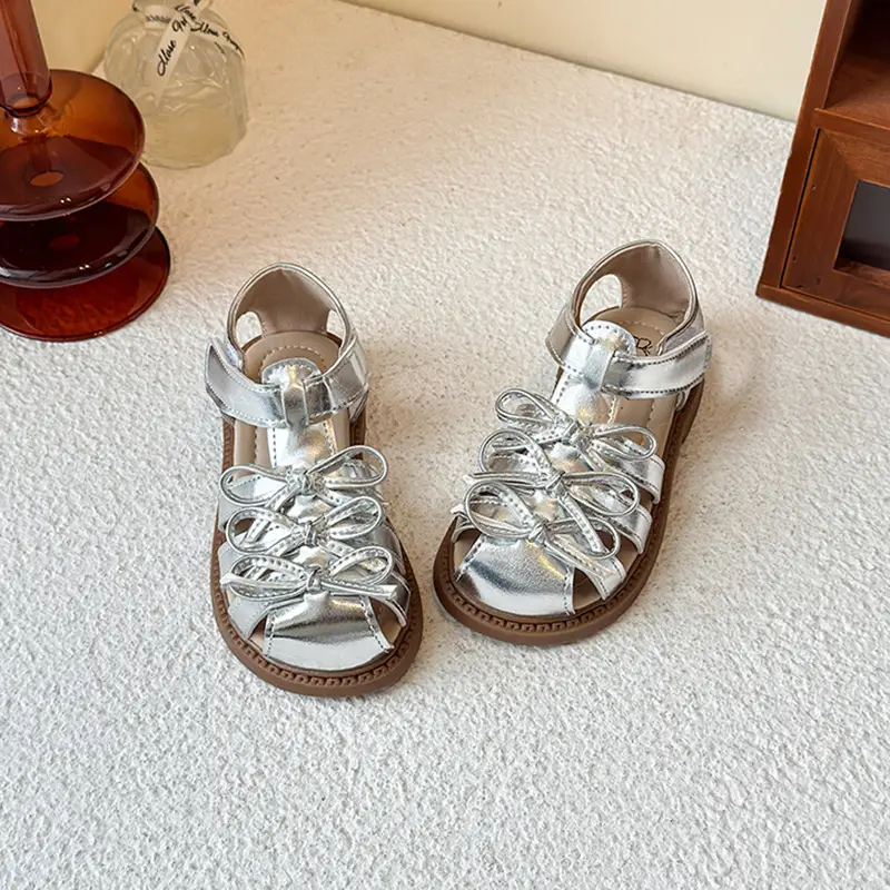 Silver Roman High Top Sandals for Girls Toddler