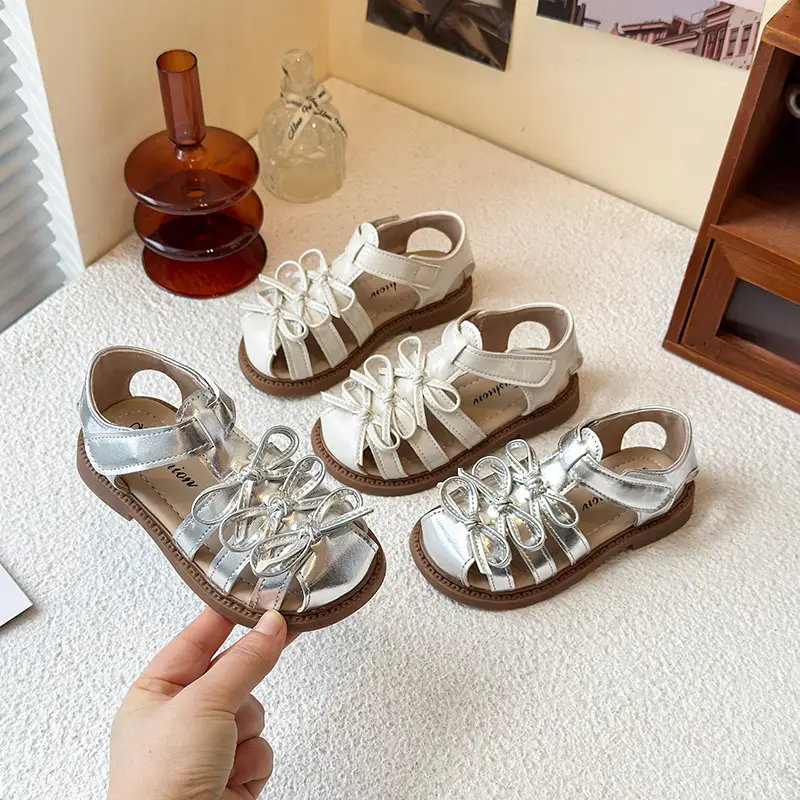 Silver Roman High Top Sandals for Girls Toddler