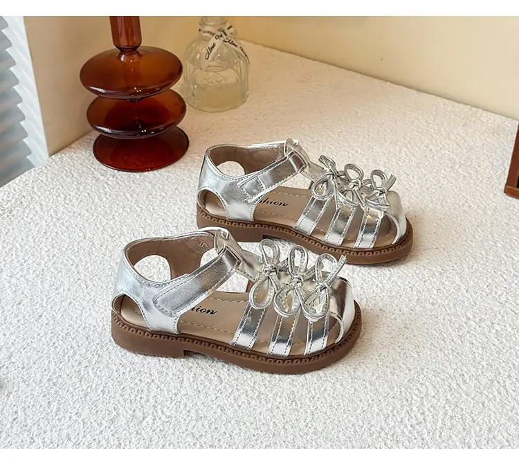 Silver Roman High Top Sandals for Girls Toddler — feature 17