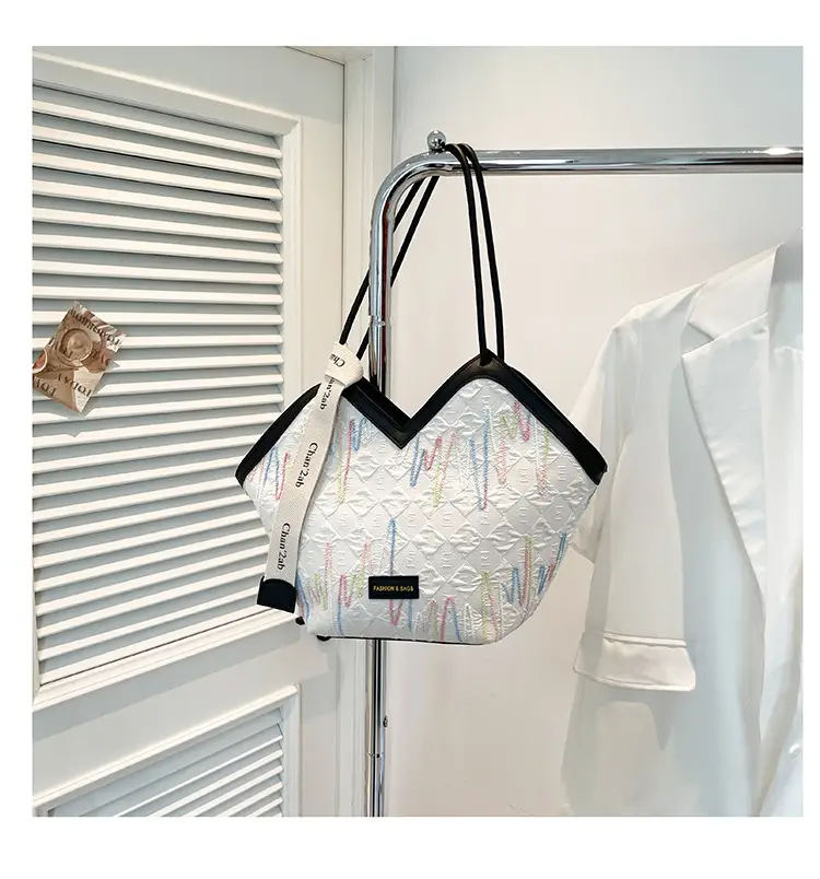 Pink Embroidered Armpit Tote Bag for Students — feature 25