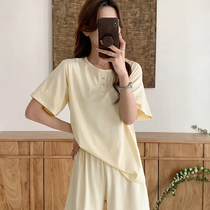Sen Island Mulberry Silk Pajamas for Women, New Summer Short-Sleeve High-End Homewear, Suitable for Outdoor Wear, Cool and Thin Two-Piece Set