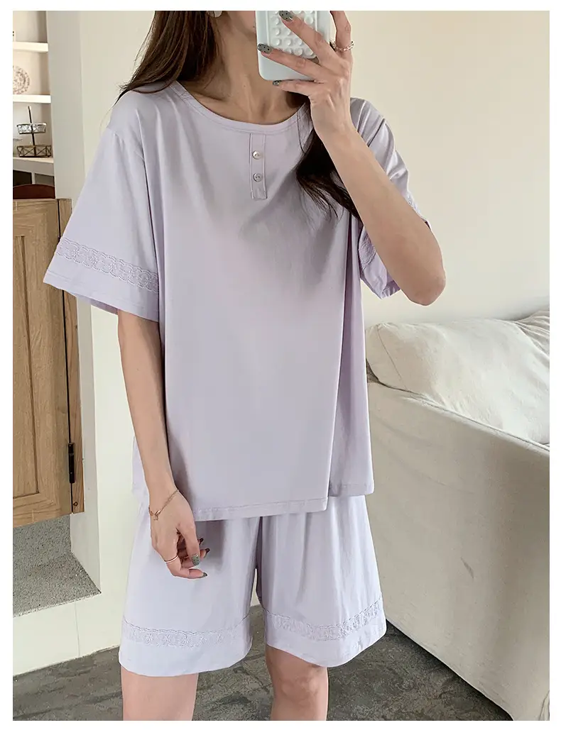 Sen Island Mulberry Silk Pajamas for Women, New Summer Short-Sleeve High-End Homewear, Suitable for Outdoor Wear, Cool and Thin Two-Piece Set — feature 10