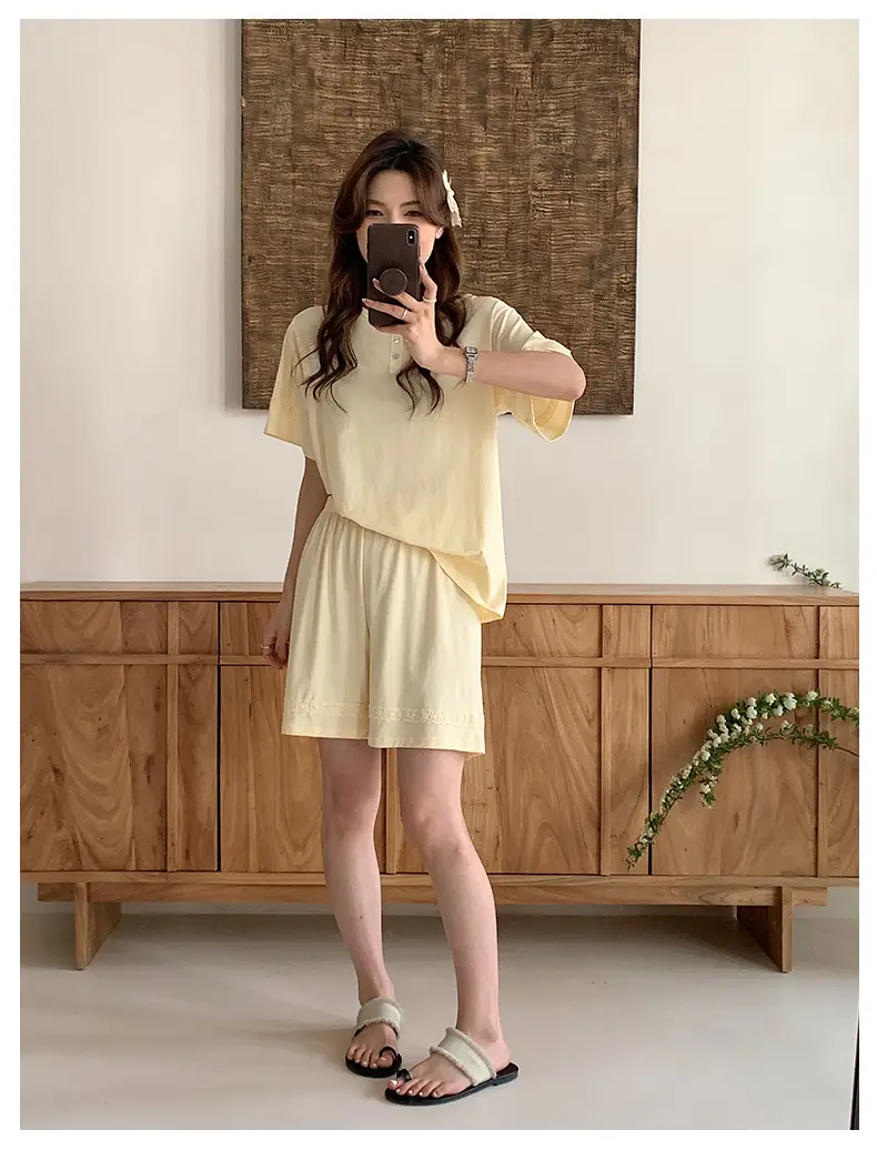 Sen Island Mulberry Silk Pajamas for Women, New Summer Short-Sleeve High-End Homewear, Suitable for Outdoor Wear, Cool and Thin Two-Piece Set — feature 16