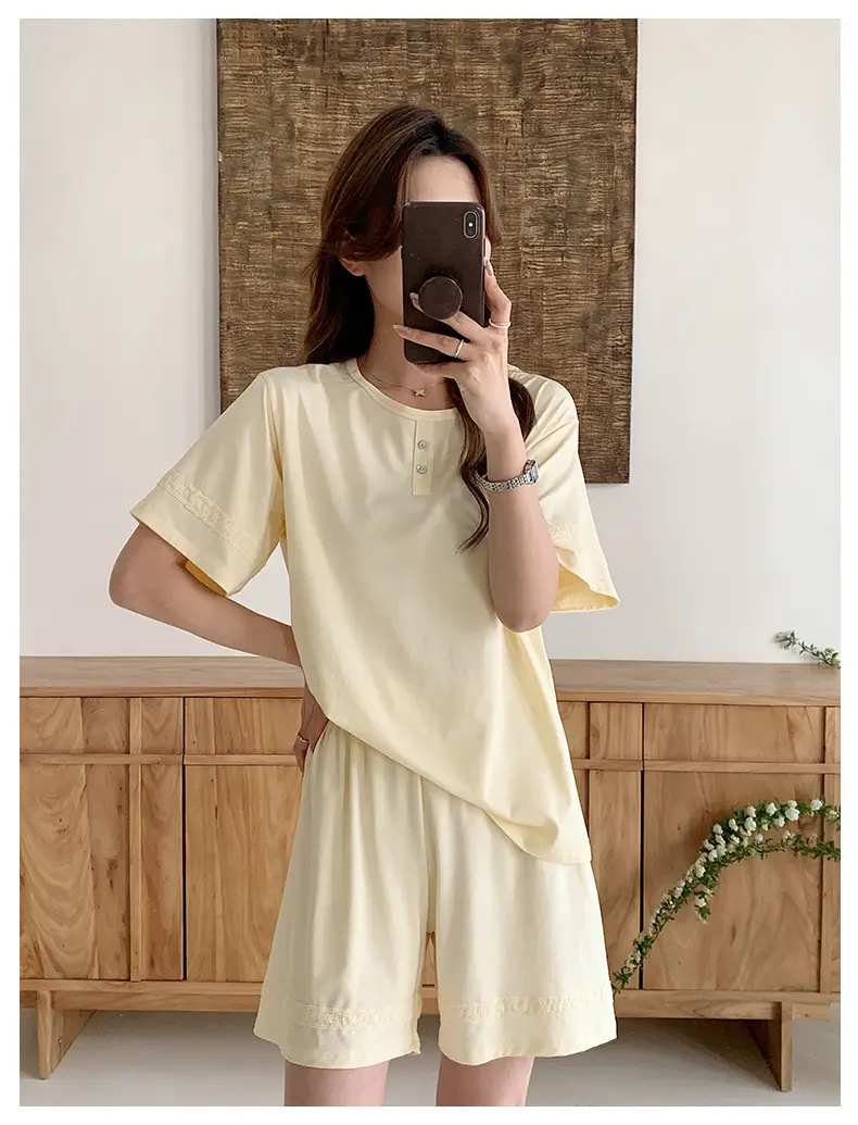 Sen Island Mulberry Silk Pajamas for Women, New Summer Short-Sleeve High-End Homewear, Suitable for Outdoor Wear, Cool and Thin Two-Piece Set — feature 17