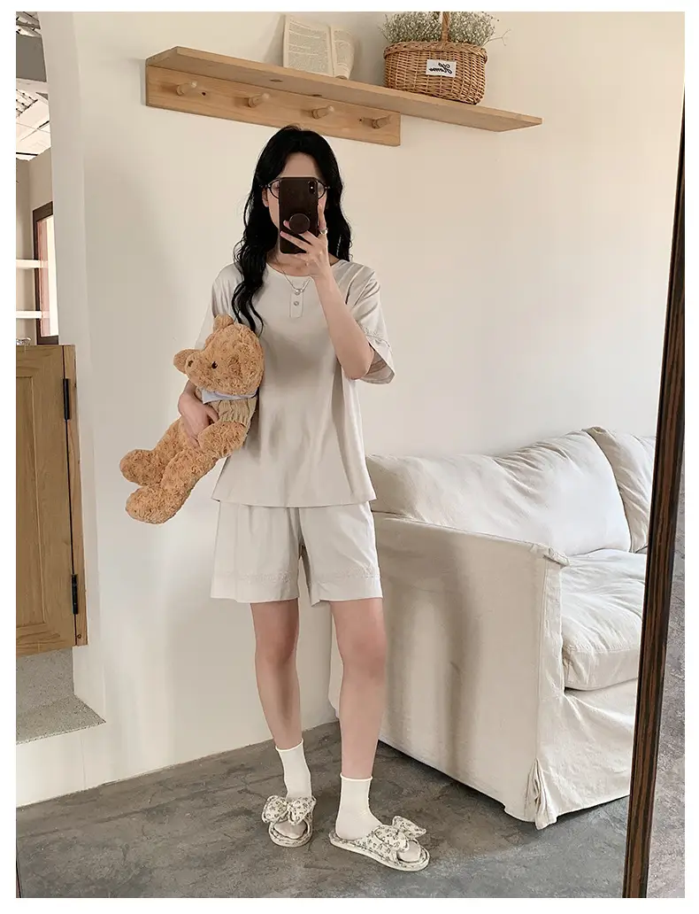 Sen Island Mulberry Silk Pajamas for Women, New Summer Short-Sleeve High-End Homewear, Suitable for Outdoor Wear, Cool and Thin Two-Piece Set — feature 20