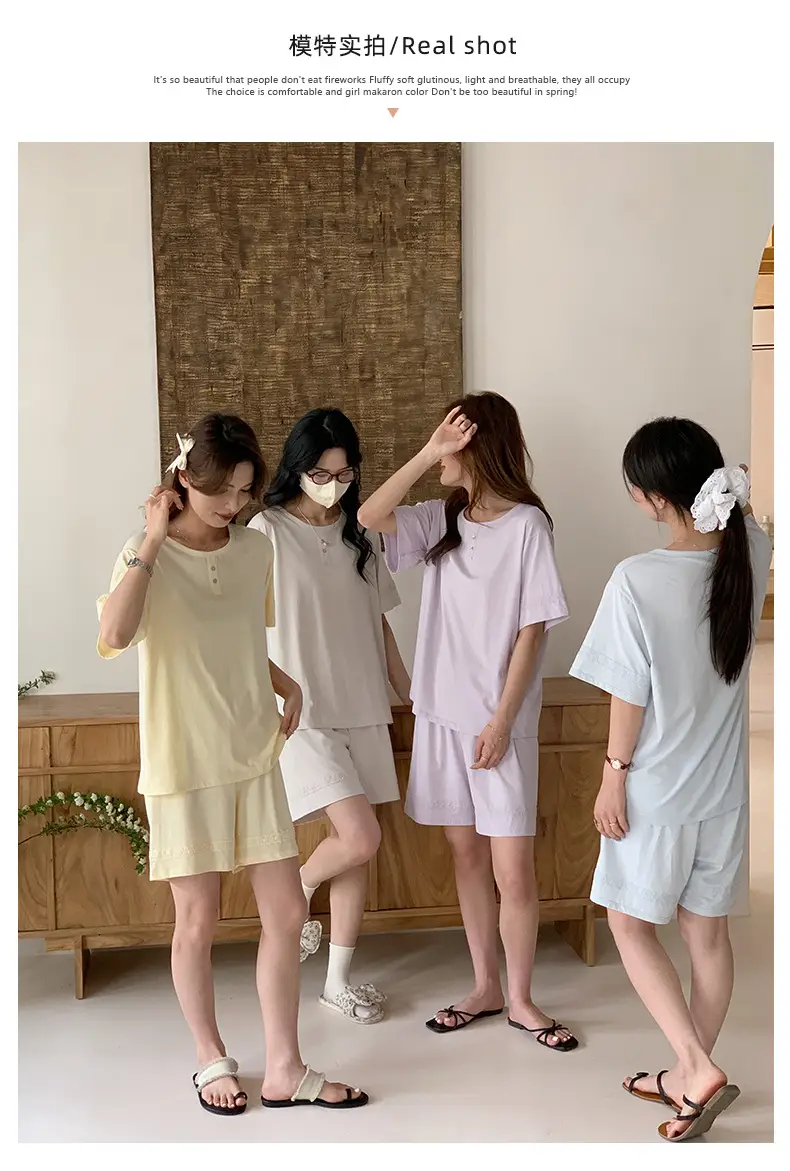 Sen Island Mulberry Silk Pajamas for Women, New Summer Short-Sleeve High-End Homewear, Suitable for Outdoor Wear, Cool and Thin Two-Piece Set — feature 6