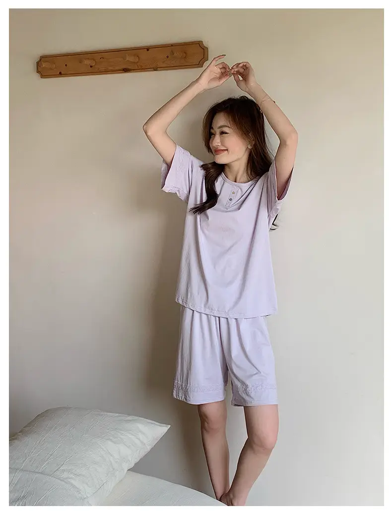 Sen Island Mulberry Silk Pajamas for Women, New Summer Short-Sleeve High-End Homewear, Suitable for Outdoor Wear, Cool and Thin Two-Piece Set — feature 8