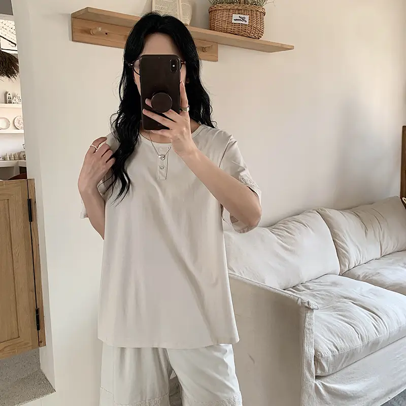 Sen Island Mulberry Silk Pajamas for Women, New Summer Short-Sleeve High-End Homewear, Suitable for Outdoor Wear, Cool and Thin Two-Piece Set