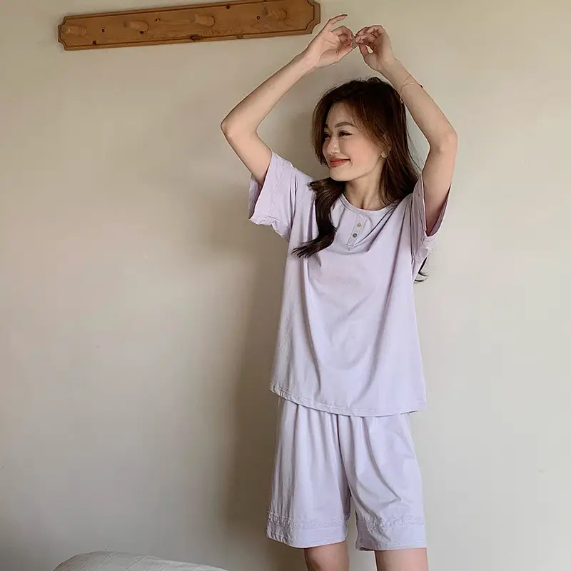 Sen Island Mulberry Silk Pajamas for Women, New Summer Short-Sleeve High-End Homewear, Suitable for Outdoor Wear, Cool and Thin Two-Piece Set