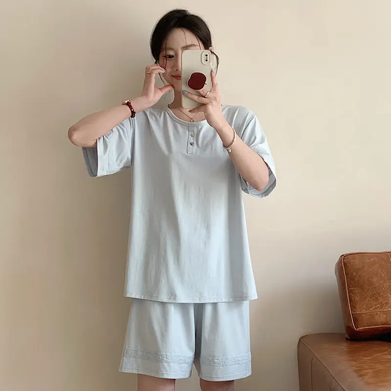 Sen Island Mulberry Silk Pajamas for Women, New Summer Short-Sleeve High-End Homewear, Suitable for Outdoor Wear, Cool and Thin Two-Piece Set