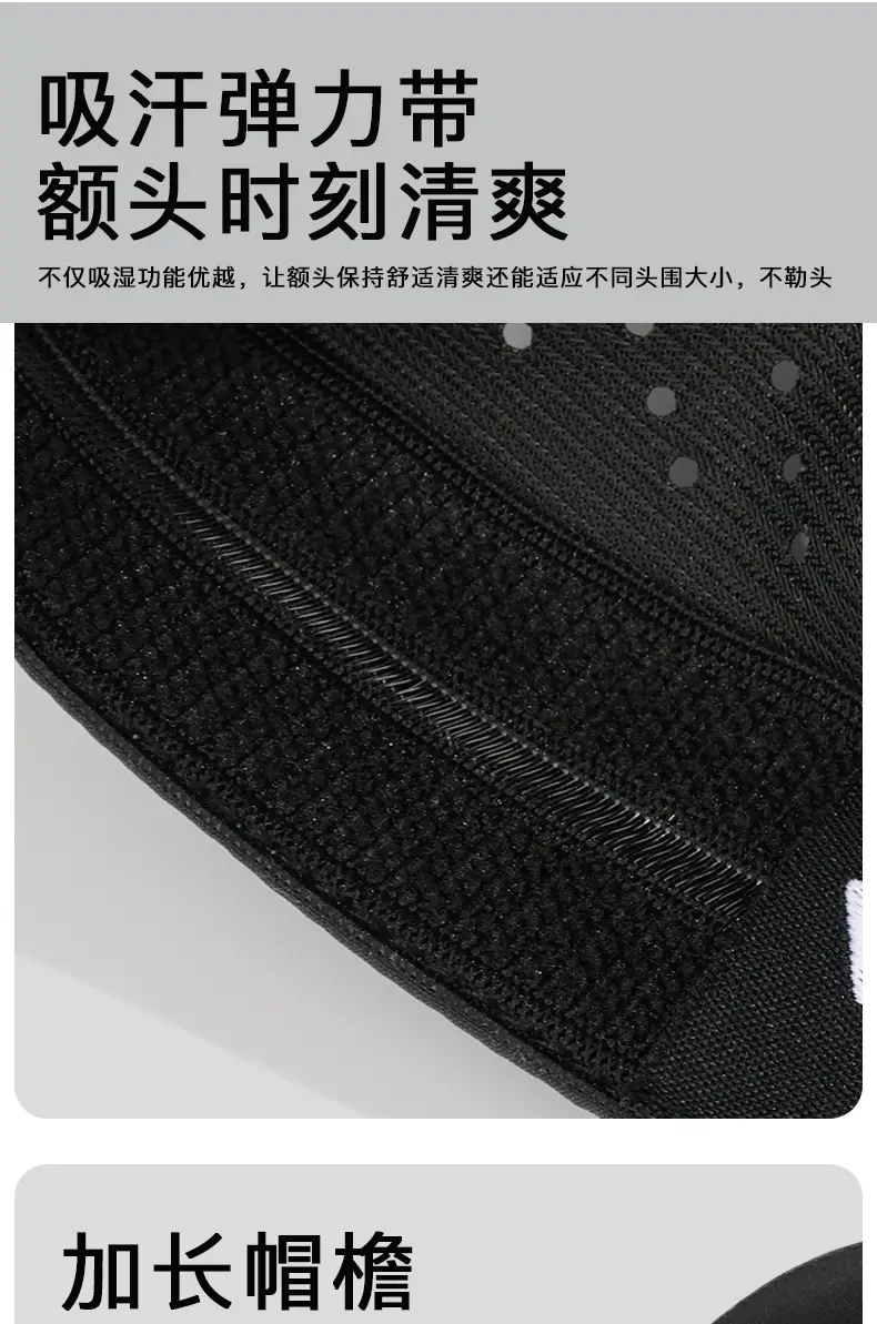 Men Black Perforated Baseball Cap with Buckle Closure — feature 8