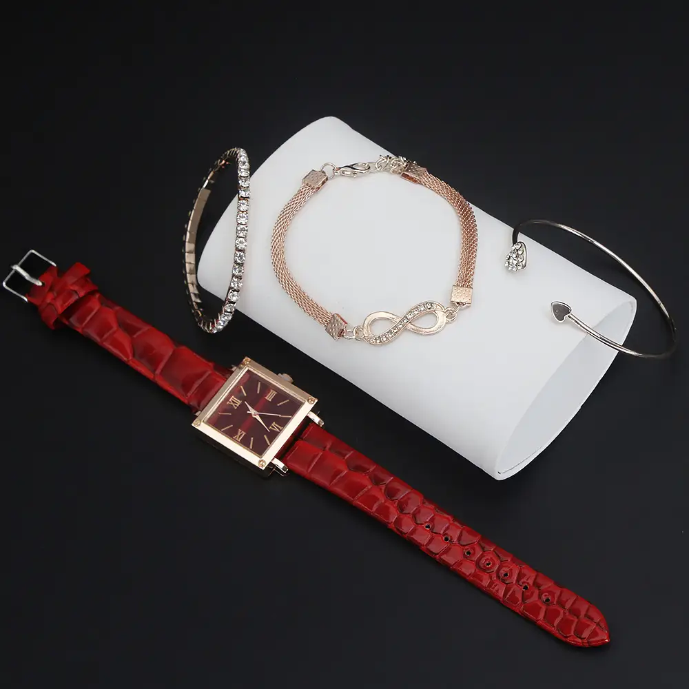 Retro Watch Set for Women Blue Bracelet Quartz Watch — feature 14