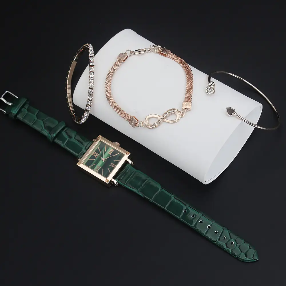 Retro Watch Set for Women Blue Bracelet Quartz Watch — feature 15
