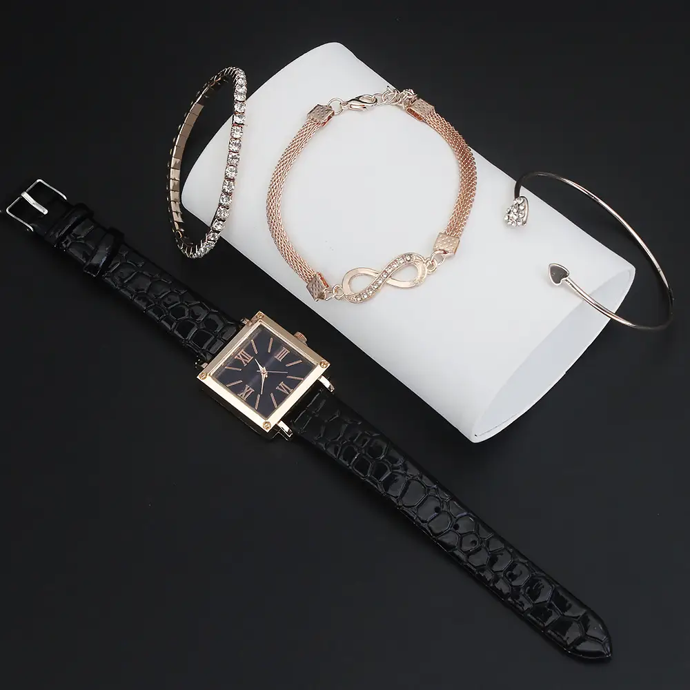 Retro Watch Set for Women Blue Bracelet Quartz Watch — feature 17