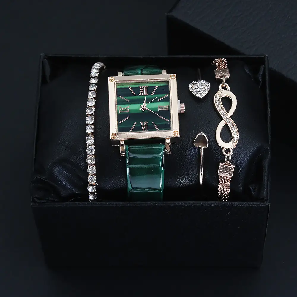 Retro Watch Set for Women Blue Bracelet Quartz Watch — feature 6