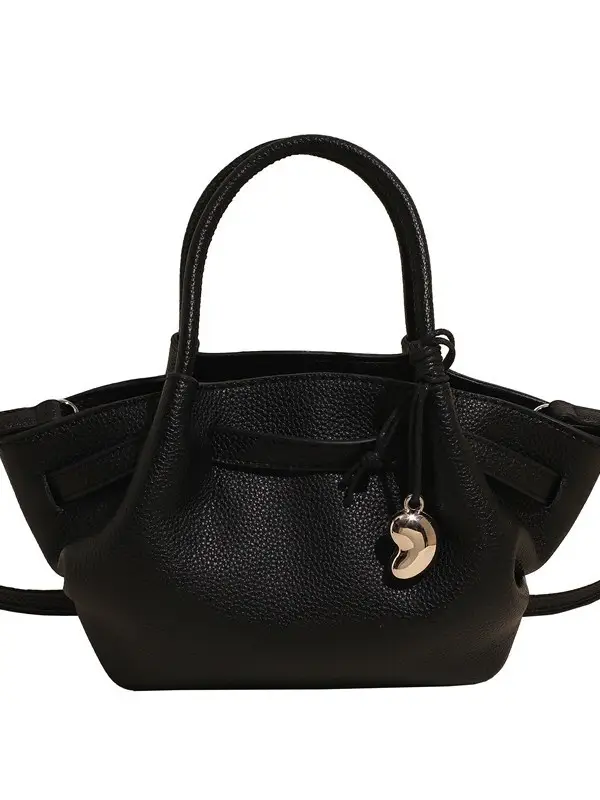 Red Korean Style Satchel Bucket Bag for Women