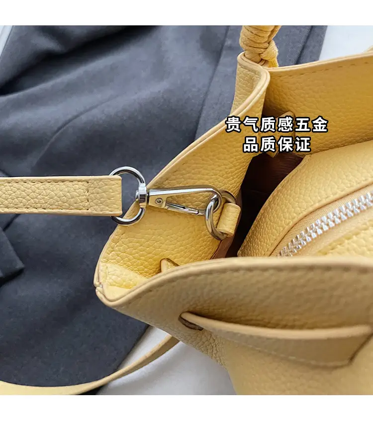 Red Korean Style Satchel Bucket Bag for Women — feature 10