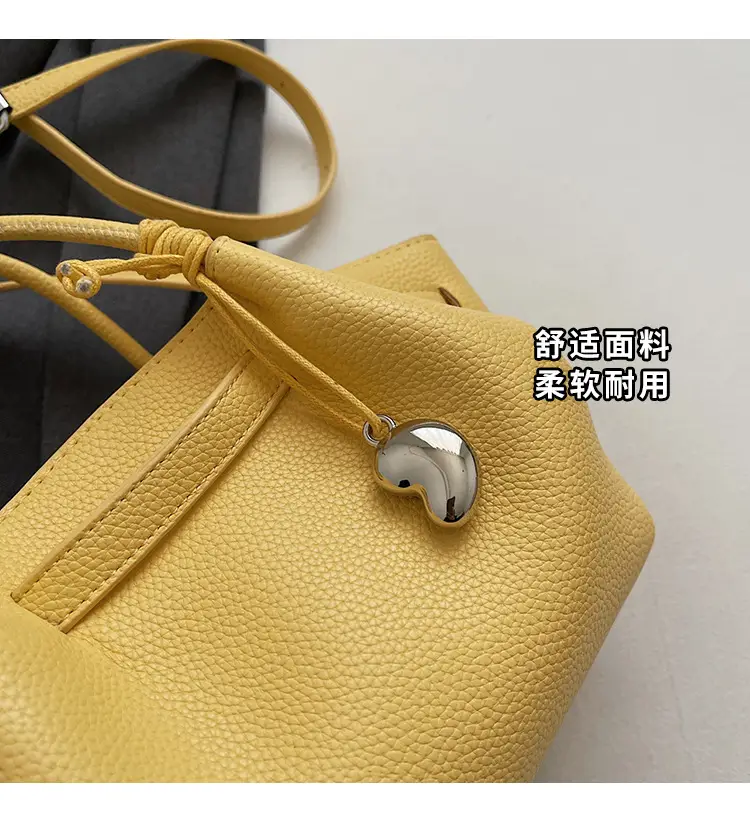 Red Korean Style Satchel Bucket Bag for Women — feature 11