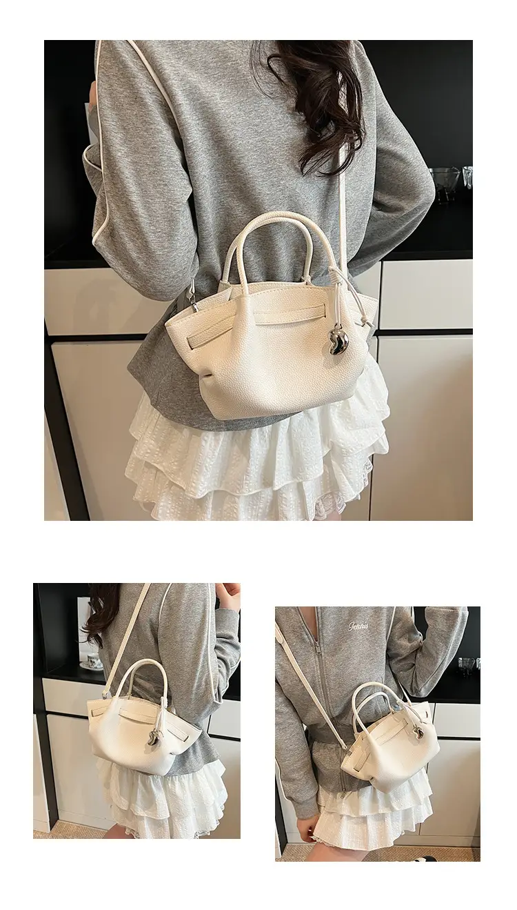 Red Korean Style Satchel Bucket Bag for Women — feature 12