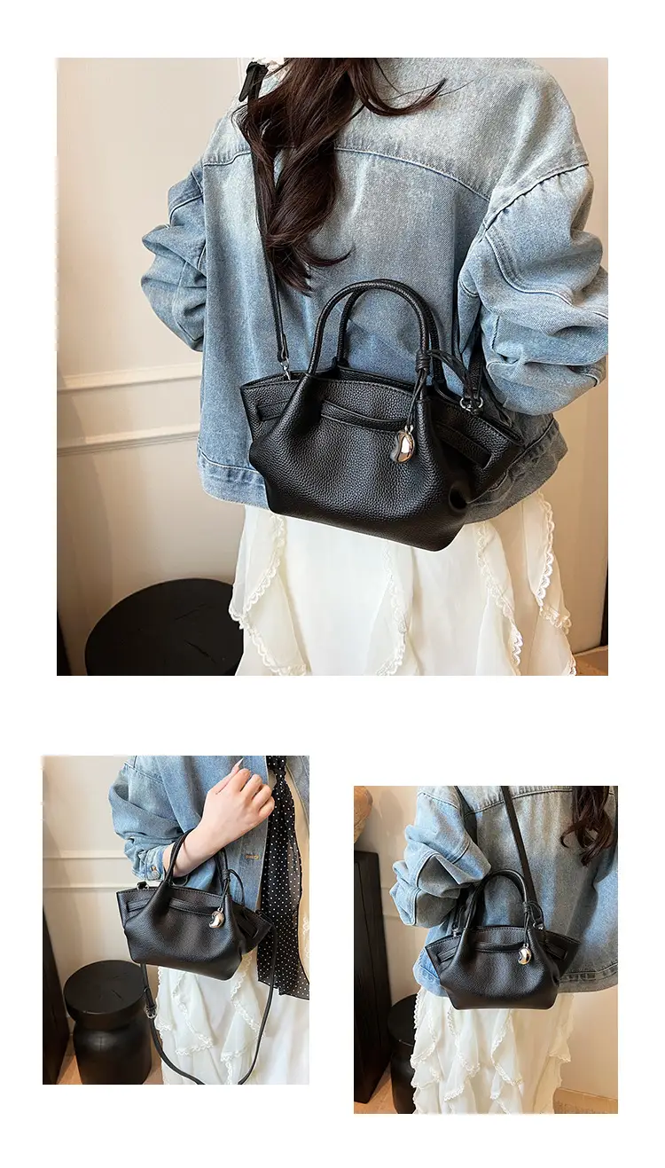 Red Korean Style Satchel Bucket Bag for Women — feature 14