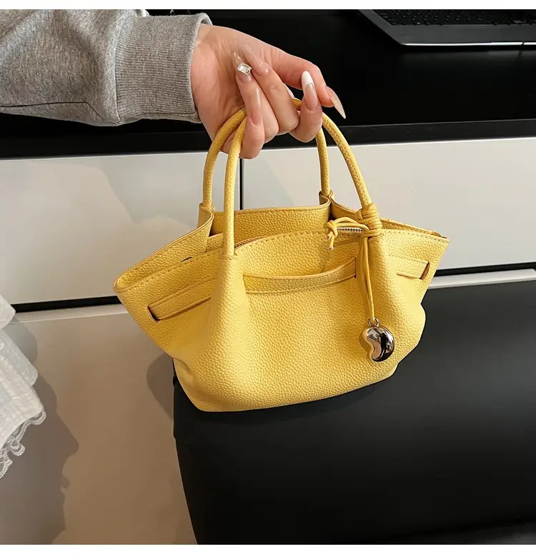 Red Korean Style Satchel Bucket Bag for Women — feature 17